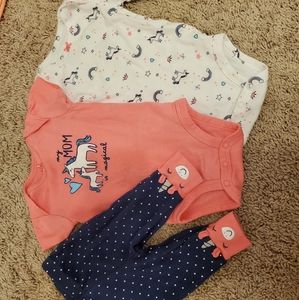 0-3 month girls outfit